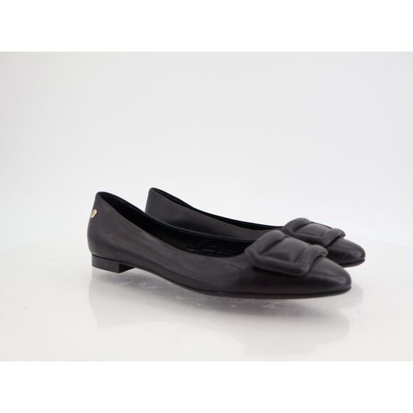 AGL Lolita Ballet Flat Womens 35.5 5.5 Black Leather Pointed Buckle Slip On Shoe - Picture 2 of 12
